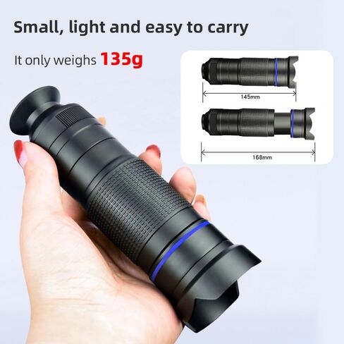 Andoer 36X Phone Telephoto Lens Kit with Mini Tripod Phone Clip Phone Holder Lens Bag Cleaning Cloth for Hiking Camping Wildlife Observation Moon Sports Game Concert Watching, Gold in Saudi Arabia