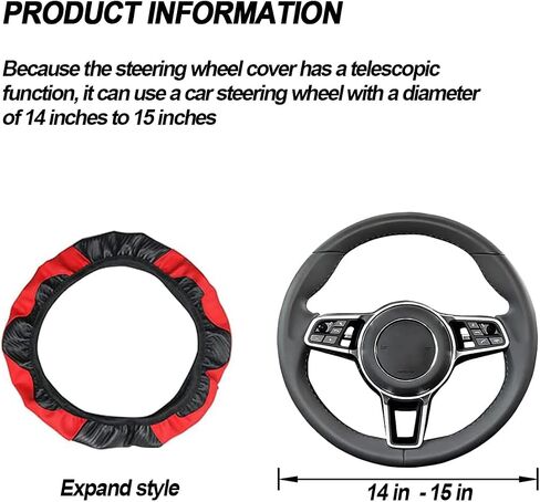 New Diamond Leather Steering Wheel Cover with Bling Bling Crystal Rhinestones, Universal Fit 15 Inch Car Wheel Protector in Saudi Arabia