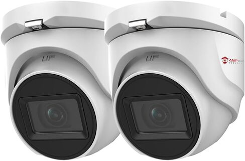 Anpviz 2 حزمة كاميرا CCTV تناظرية 5 ميجابكسل 4 في 1 (TVI/AHD/CVI/CVBS) كاميرا TVI برجية، كاميرا أمان على شكل قبة مع رؤية ليلية 100 قدم، غطاء معدني IP67، متوافق مع أجهزة DVR أخرى بدقة 5 ميجابكسل وما فوق in Kuwait