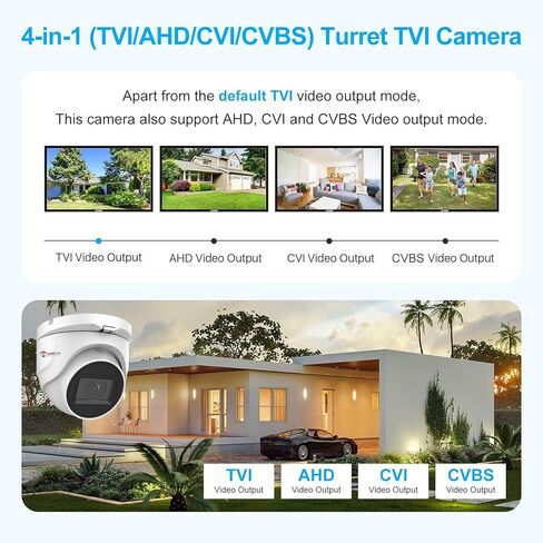 Anpviz 2 حزمة كاميرا CCTV تناظرية 5 ميجابكسل 4 في 1 (TVI/AHD/CVI/CVBS) كاميرا TVI برجية، كاميرا أمان على شكل قبة مع رؤية ليلية 100 قدم، غطاء معدني IP67، متوافق مع أجهزة DVR أخرى بدقة 5 ميجابكسل وما فوق in Kuwait