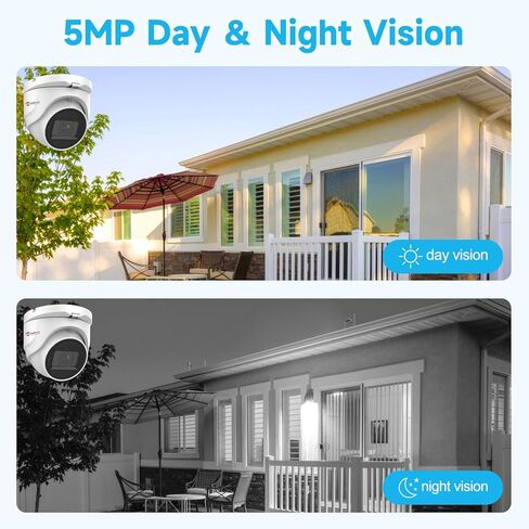 Anpviz 2 حزمة كاميرا CCTV تناظرية 5 ميجابكسل 4 في 1 (TVI/AHD/CVI/CVBS) كاميرا TVI برجية، كاميرا أمان على شكل قبة مع رؤية ليلية 100 قدم، غطاء معدني IP67، متوافق مع أجهزة DVR أخرى بدقة 5 ميجابكسل وما فوق in Kuwait