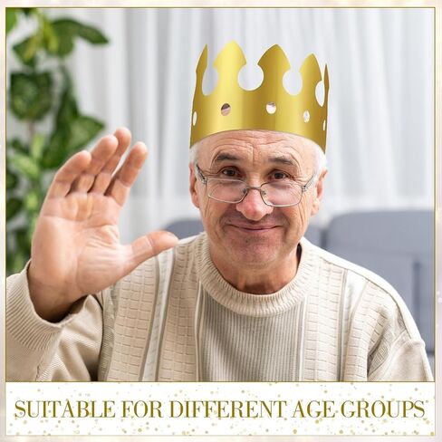 100 قطعة من التيجان الورقية الذهبية لأعياد الميلاد والعام الجديد وتاج الحفلات وقبعات ورقية كبيرة لوازم الاحتفال للأطفال البالغين (النمط الكلاسيكي) in Kuwait