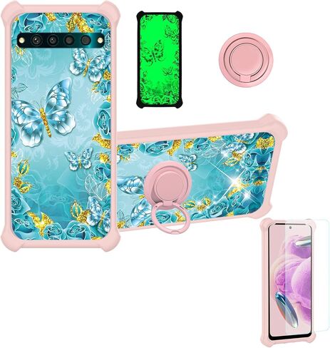 حافظة jioeuinly BLU J9L متوافقة مع غطاء حافظة هاتف BLU J9L [مع واقي شاشة من الزجاج المقسى] [كمبيوتر صلب + سيليكون ناعم] [بريق ذهبي + مضيء] JSF-YHD in Kuwait