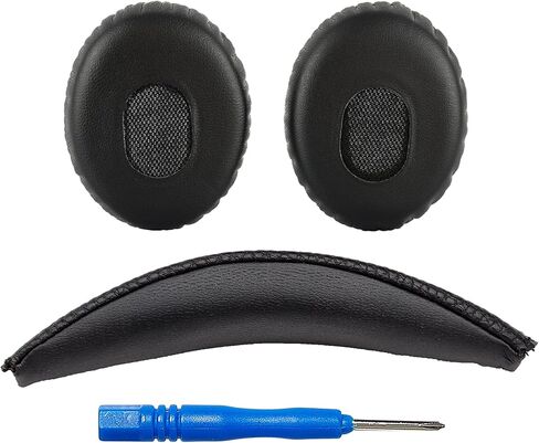 وسائد أذن QC3/وسادات أذن على الأذن ووسادة عصابة رأس V2 QC3/وسادة عصابة رأس على الأذن متوافقة مع سماعات Bose QuietComfort 3 (QC3) وBose On-Ear (OE) (أسود). in Saudi Arabia