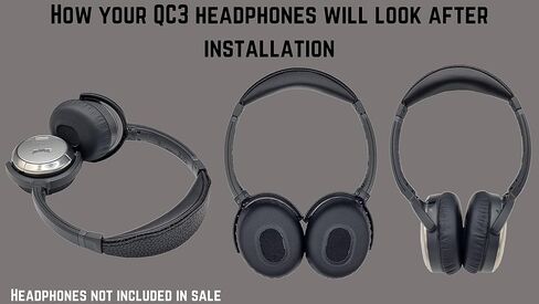 وسائد أذن QC3/وسادات أذن على الأذن ووسادة عصابة رأس V2 QC3/وسادة عصابة رأس على الأذن متوافقة مع سماعات Bose QuietComfort 3 (QC3) وBose On-Ear (OE) (أسود). in Saudi Arabia