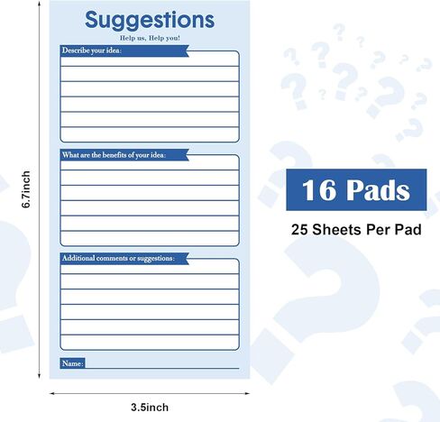 400 Sheets Suggestion Cards Comment Cards Suggestion Slips Complaint Cards for Suggestion Box with Lock Feedback Box Cards Continuous Improvement Cards for Customer Complaints, Business Employees in Kuwait