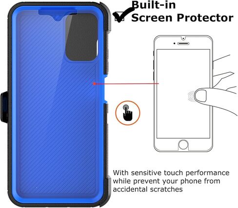 Takfox Moto G Power 5G 2024 Case, for Motorola G Power 2024 5G Belt Clip Holster Phone Case [Built-in Screen Protector] Kickstand Protective Rugged Heavy Duty Shockproof Dustproof Cover-Black/Orange in Kuwait