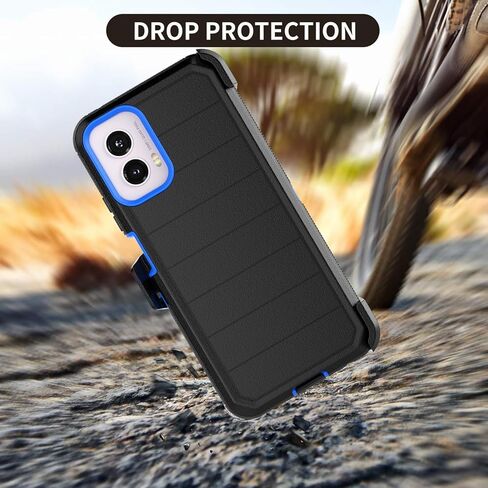 Takfox Moto G Power 5G 2024 Case, for Motorola G Power 2024 5G Belt Clip Holster Phone Case [Built-in Screen Protector] Kickstand Protective Rugged Heavy Duty Shockproof Dustproof Cover-Black/Orange in Kuwait