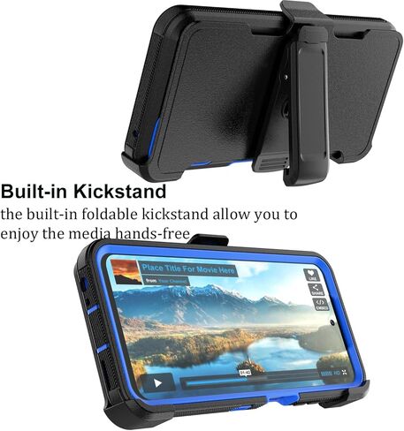 Takfox Moto G Power 5G 2024 Case, for Motorola G Power 2024 5G Belt Clip Holster Phone Case [Built-in Screen Protector] Kickstand Protective Rugged Heavy Duty Shockproof Dustproof Cover-Black/Orange in Kuwait