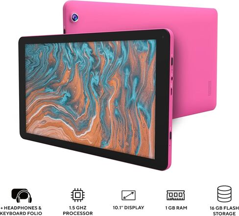 تابلت كور انوفيشنز 10 بوصة رباعي النواة مع سماعات الرأس ولوحة المفاتيح فوليو 16 جيجابايت، أندرويد 10، ذاكرة رام 1 جيجابايت in Kuwait