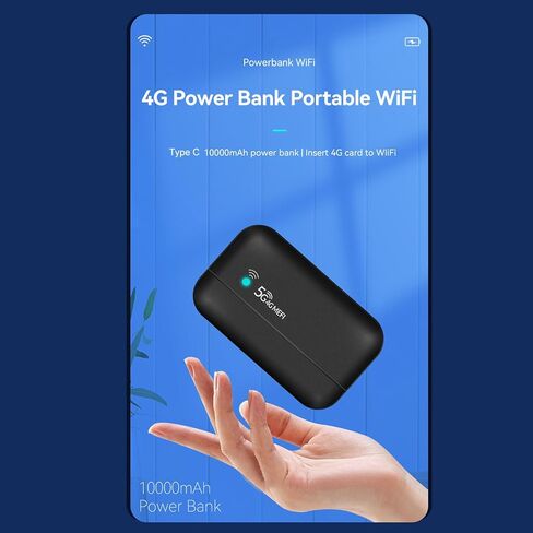 Portable Router, 4G LTE Travel Router with SIM Card Slot, 300Mbps Unlocked 5G Hotspot Router for Game Party Travel, Support FDD LTE TDD LTE WCDMA in Kuwait