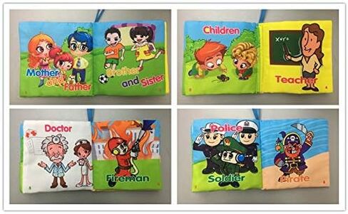 كتب قماشية ناعمة للأطفال، كتب أطفال من القماش الآمن، مجموعة كتب أطفال مكونة من 3 قطع in Kuwait