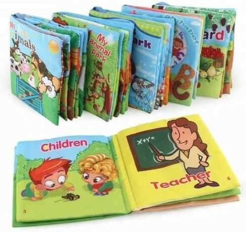 كتب قماشية ناعمة للأطفال، كتب أطفال من القماش الآمن، مجموعة كتب أطفال مكونة من 3 قطع in Kuwait