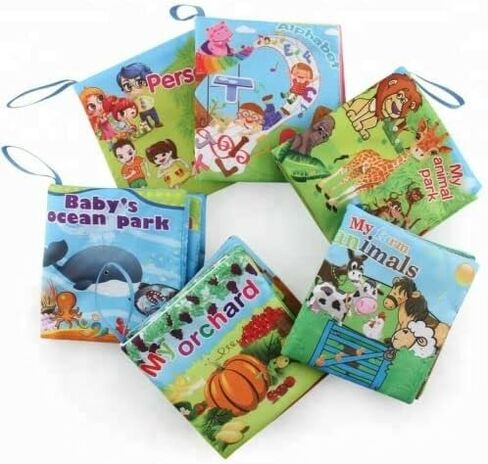 كتب قماشية ناعمة للأطفال، كتب أطفال من القماش الآمن، مجموعة كتب أطفال مكونة من 3 قطع in Kuwait