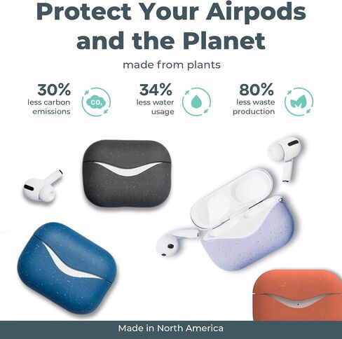 Pela - AirPods Pro (2nd Generation) Case, Green - Plant-Based AirPods Pro 2 Case for Backpack, Purse, Luggage in Saudi Arabia