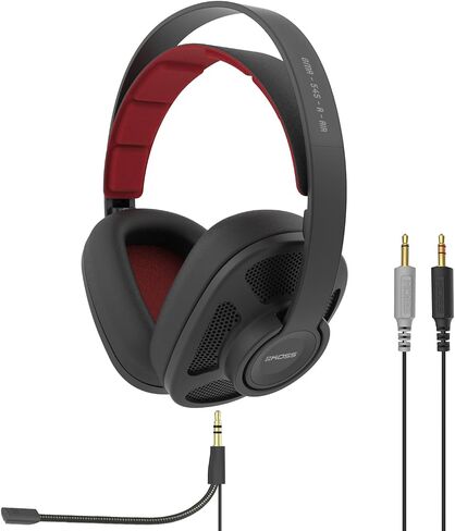 Koss GMR540-A-ISO Over-Ear Closed-Back Gaming Headphones, Volume Control + Mute Switch, Detachable Boom Microphone, Ultra Lightweight and Durable Design, Black and Red in Kuwait