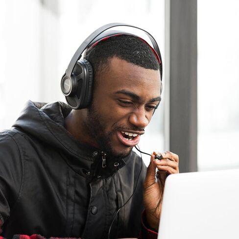 Koss GMR540-A-ISO Over-Ear Closed-Back Gaming Headphones, Volume Control + Mute Switch, Detachable Boom Microphone, Ultra Lightweight and Durable Design, Black and Red in Kuwait