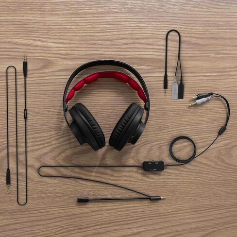 Koss GMR540-A-ISO Over-Ear Closed-Back Gaming Headphones, Volume Control + Mute Switch, Detachable Boom Microphone, Ultra Lightweight and Durable Design, Black and Red in Kuwait