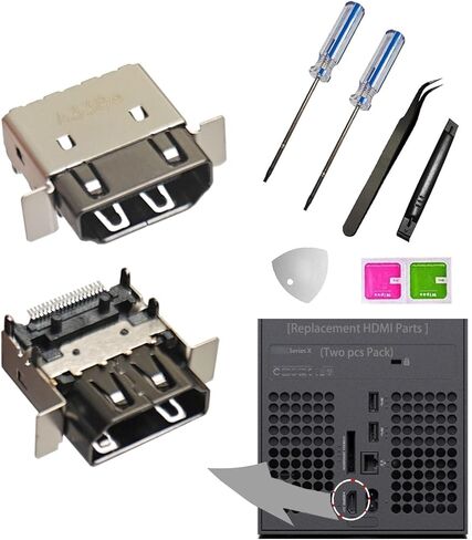 (2pcs Pack) Series x HDMI Replacement Parts,HDMI Display Port Jack Socket Connector Replacement Parts for Xbox Series x M1087810 [not fit for series S Version] in Saudi Arabia
