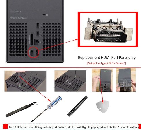 (2pcs Pack) Series x HDMI Replacement Parts,HDMI Display Port Jack Socket Connector Replacement Parts for Xbox Series x M1087810 [not fit for series S Version] in Saudi Arabia