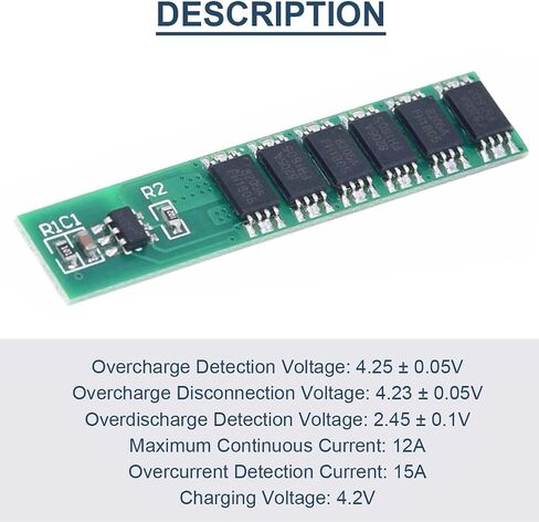10 Pcs 1S 3.7V 3A Lithium Battery Protection Board BMS PCB Protection Board 18650 Charger Module for Li-ion Lithium Battery with Nickel Strip in Saudi Arabia