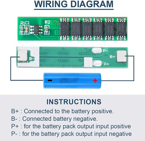 10 Pcs 1S 3.7V 3A Lithium Battery Protection Board BMS PCB Protection Board 18650 Charger Module for Li-ion Lithium Battery with Nickel Strip in Saudi Arabia