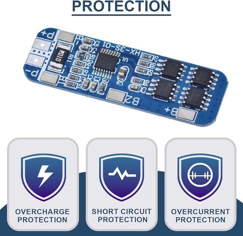 10 Pcs 1S 3.7V 3A Lithium Battery Protection Board BMS PCB Protection Board 18650 Charger Module for Li-ion Lithium Battery with Nickel Strip in Kuwait