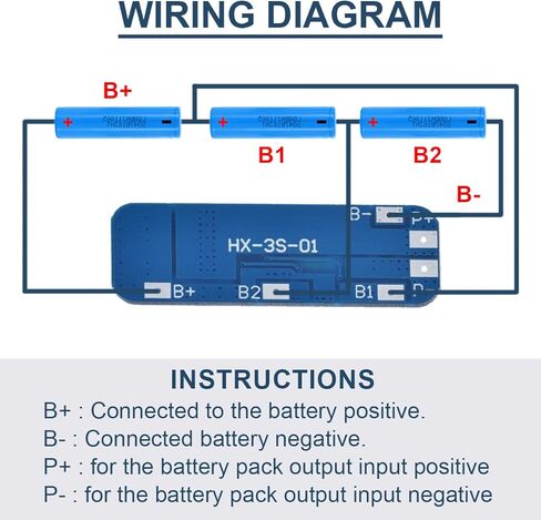 10 Pcs 1S 3.7V 3A Lithium Battery Protection Board BMS PCB Protection Board 18650 Charger Module for Li-ion Lithium Battery with Nickel Strip in Kuwait