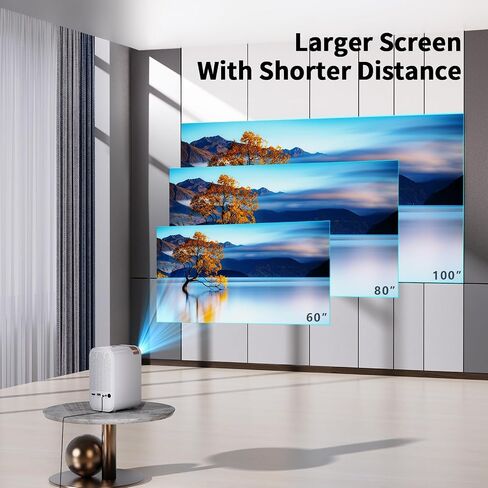 Mini Projector with 5G WiFi and Bluetooth,1080P Supported Projector with Projector Stand,Movie Projector Compatible with iOS/Android Phone/Tablet/Laptop/PC/TV Stick, Game, USB (White) in Saudi Arabia