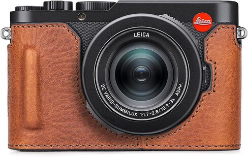 MUZIRI KINOKOO Case for Leica D-LUX 8 Camera - Retro Style Genuine Leather Half Protective Case for Leica D LUX 8/ D-LUX8 Camera - with Opening Bottom and Hand Grip Design - Black in Saudi Arabia