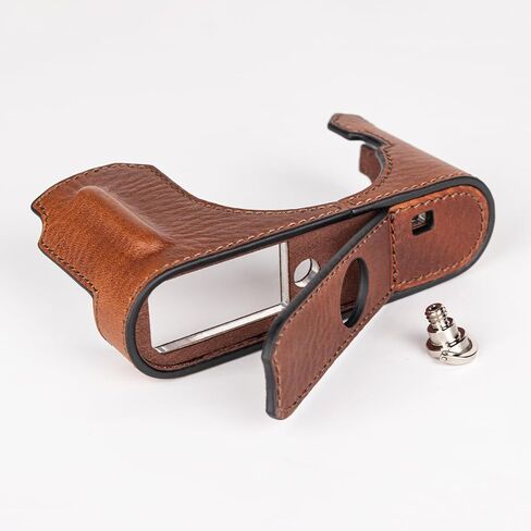 MUZIRI KINOKOO Case for Leica D-LUX 8 Camera - Retro Style Genuine Leather Half Protective Case for Leica D LUX 8/ D-LUX8 Camera - with Opening Bottom and Hand Grip Design - Black in Saudi Arabia