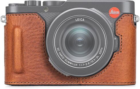MUZIRI KINOKOO Case for Leica D-LUX 8 Camera - Retro Style Genuine Leather Half Protective Case for Leica D LUX 8/ D-LUX8 Camera - with Opening Bottom and Hand Grip Design - Black in Saudi Arabia
