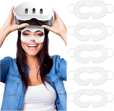 غطاء وجه TamBee VR لـ Oculus Quest 2 قناع الوجه القابل للتصرف للحماية من العرق قناع العين VR للتمرينات المتوافقة مع Meta Quest 3 المتوافق مع وسادة الوجه Apple Vision Pro (30 قطعة) in Kuwait