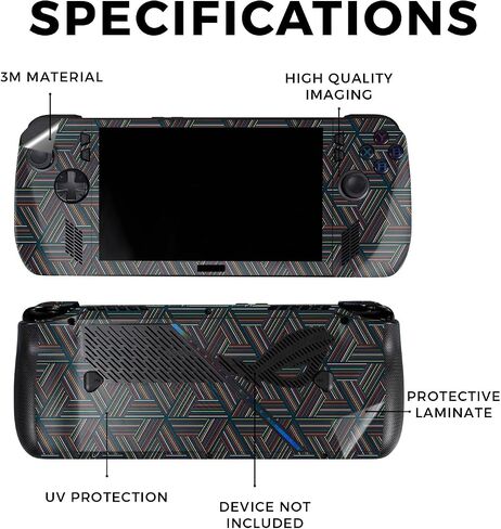Skin Compatible with Asus ROG Ally X - Triangle Stripes - Premium 3M Vinyl Protective Wrap Decal Cover - Easy to Apply | Crafted in The USA by MightySkins in Saudi Arabia