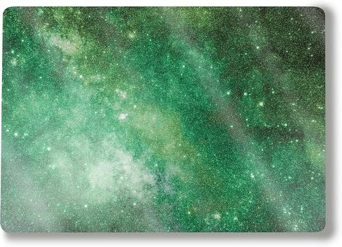 Glossy Glitter Laptop Skin Compatible with Surface Laptop 7 15" (2024) - Green Stars - Premium 3M Vinyl Protective Wrap Decal Cover - Easy to Apply | Crafted in The USA by MightySkins in Kuwait