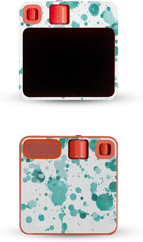 Glossy Glitter Skin Compatible with Rabbit r1 - Teal Splatter - Premium 3M Vinyl Protective Wrap Decal Cover - Easy to Apply | Crafted in The USA by MightySkins in Saudi Arabia