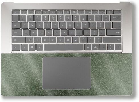 Glossy Glitter Laptop Skin Compatible with Surface Laptop 7 15" (2024) - Solid Olive - Premium 3M Vinyl Protective Wrap Decal Cover - Easy to Apply | Crafted in The USA by MightySkins in Kuwait