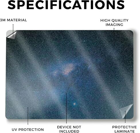 Glossy Glitter Laptop Skin Compatible with Surface Laptop 7 15" (2024) - Night Sky - Premium 3M Vinyl Protective Wrap Decal Cover - Easy to Apply | Crafted in The USA by MightySkins in Saudi Arabia