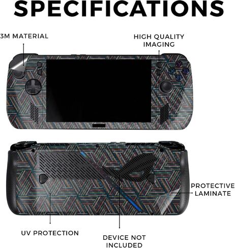 Skin Compatible with Asus ROG Ally X - Triangle Stripes - Premium 3M Vinyl Protective Wrap Decal Cover - Easy to Apply | Crafted in The USA by MightySkins in Saudi Arabia