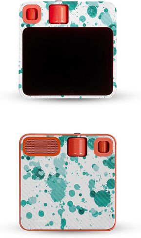Glossy Glitter Skin Compatible with Rabbit r1 - Teal Splatter - Premium 3M Vinyl Protective Wrap Decal Cover - Easy to Apply | Crafted in The USA by MightySkins in Saudi Arabia