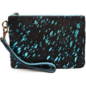 Metallic Cowhide Handcrafted Large Wristlet