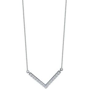 Lab Grown Diamond Necklaces For Women | 1/4-1/3 CT. TW. 925 Sterling Silver Women's Shaped Diamond Pendant Necklace | Sparkling GH VS/SI Diamond Jewelry for Women