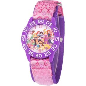 Disney Princess Kids' Plastic Time Teacher Analog Quartz Nylon Strap Watch