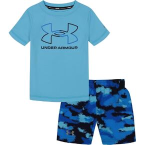 Under Armour Boys' Swim Volley Set, Sleeve Shirt & Matching Shorts, Lightweight & Breathable
