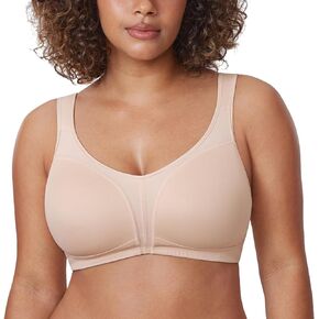 DELIMIRA Women's Minimizer Bras No Underwire Plus Size Full Coverage Comfortable Wireless Unlined Bra