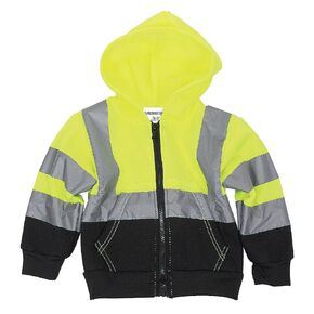 Hi-Vis Children’s Full Zip Hoodie – Safety Reflective Jacket for Kids, Hooded Sweatshirt
