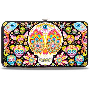 Buckle-Down unisex adults Buckle-down Hinge - Illuminate Calaveras Black/Multi Color Wallet, Multicolor, 7 x 4 US
