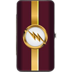 Buckle-Down womens Buckle-down Hinge - the Flash Logo5/Stripe Burgundy/Golds/White Wallet, Multicolor, 7 x 4 US