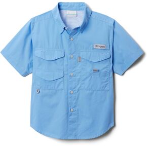 Columbia Youth Boys Bonehead Short Sleeve Shirt, White Cap, Large