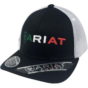 ARIAT Youth Boy's Mexican Flag Color Logo Cap A300013901 Black/White